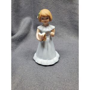 Vintage 1982 Age 6 Enesco Growing Up Birthday Girls Brunette Porcelain Figurine